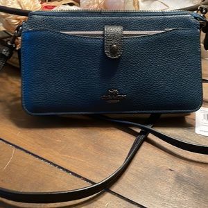 Coach Noa pop up messenger in peacock color / colorblock
